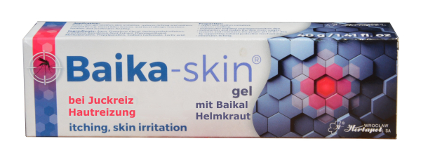 Baika-skin, Gel, 40g bei Insektenstichen, Hautallergie, Hautreizung, mit Baikal Helmkraut, desinfizierend, abschwellend